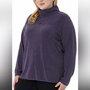 32 Degrees Pullover Top Womens Snap Arctic Fleece Port Grape Purple XXL soft